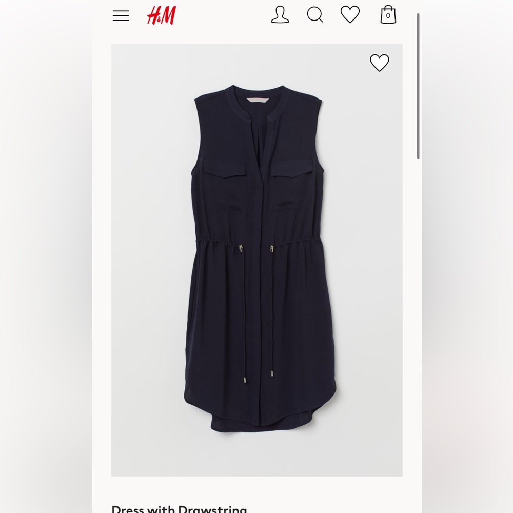 H&M Drawstring Navy Dress